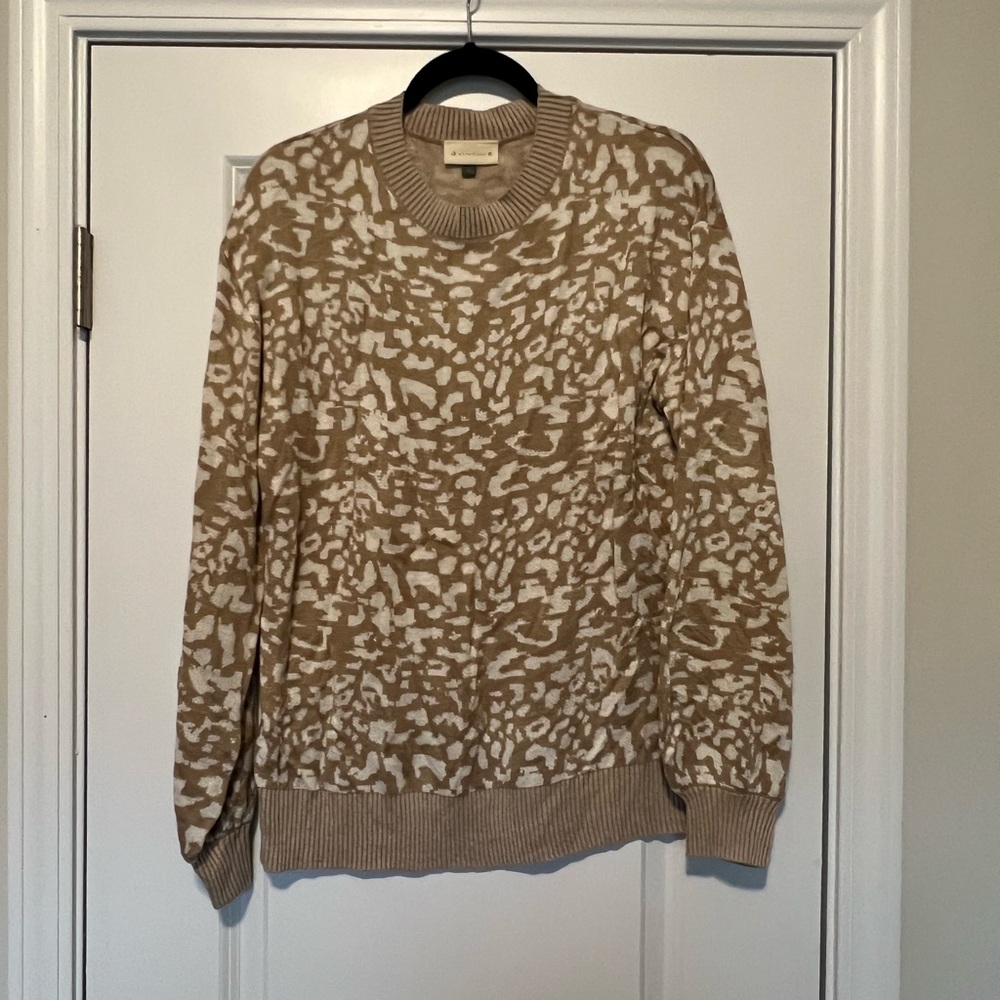 Tan and Cream Leopard Print Sweater